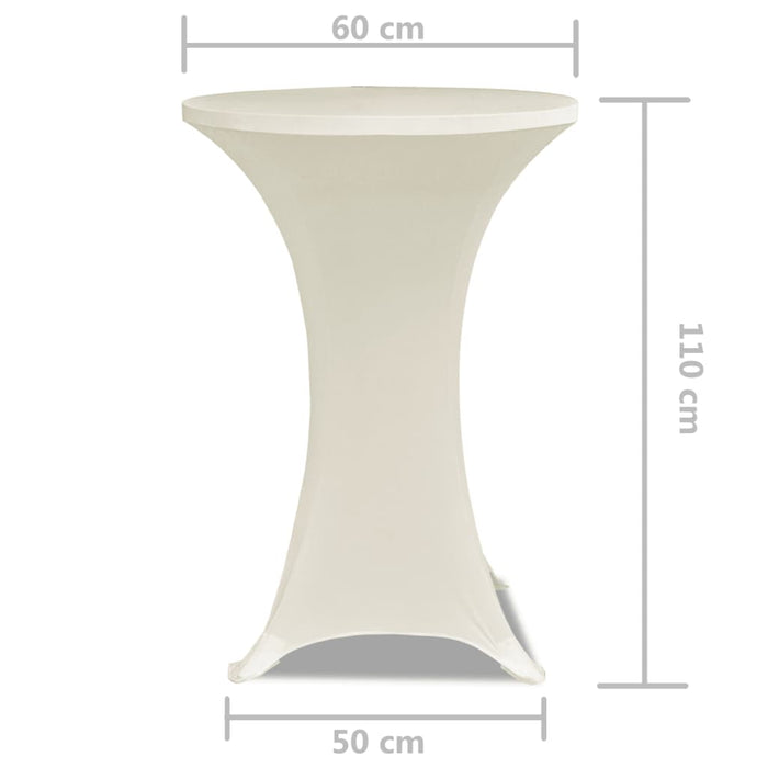 Husă de masă cu picior Ø60 cm, 2 buc., crem, elastic - WALTI WALTI