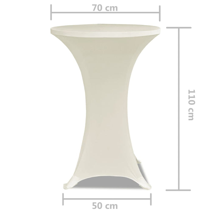 Husă de masă cu picior Ø70 cm, 2 buc., crem, elastic - WALTI WALTI