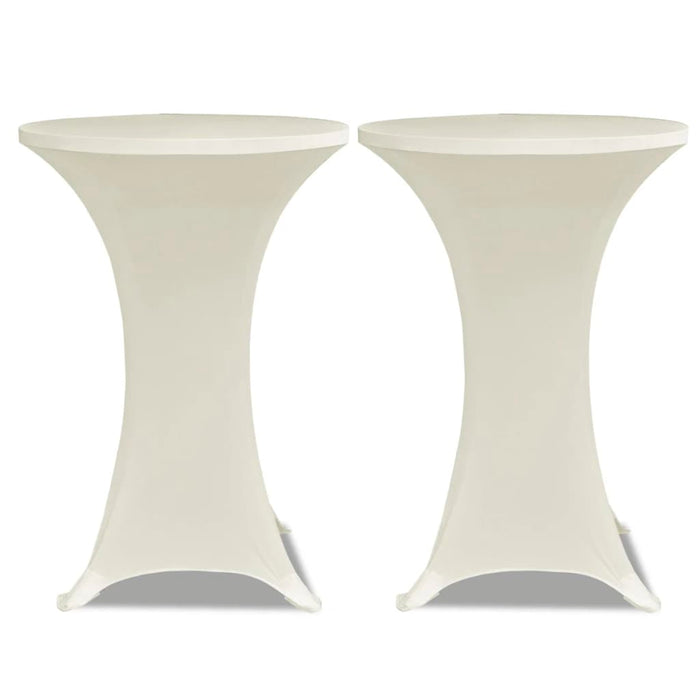 Husă de masă cu picior Ø80 cm, 2 buc., crem, elastic - WALTI WALTI