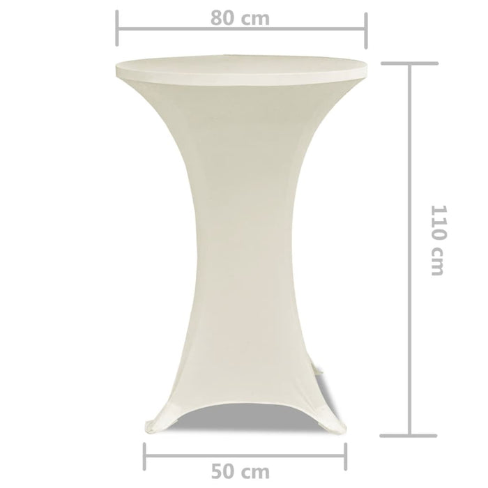 Husă de masă cu picior Ø80 cm, 2 buc., crem, elastic - WALTI WALTI