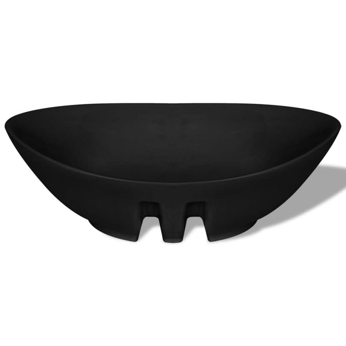 Chiuvetă ovală cu preaplin, negru, 59 x 38,5 cm, ceramică de lux - WALTI WALTI
