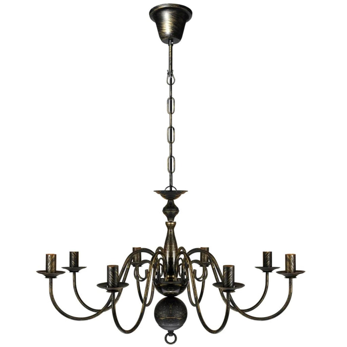 Candelabru alb de metal în stil antichizat, 8 x becuri E14 - WALTI WALTI