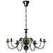Candelabru alb de metal în stil antichizat, 8 x becuri E14 - WALTI WALTI
