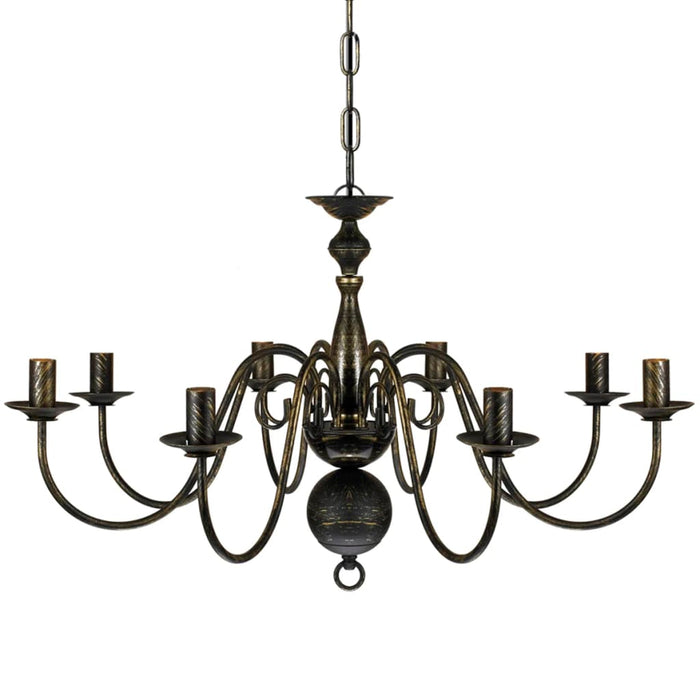 Candelabru alb de metal în stil antichizat, 8 x becuri E14 - WALTI WALTI