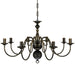 Candelabru alb de metal în stil antichizat, 8 x becuri E14 - WALTI WALTI