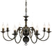 Candelabru alb de metal în stil antichizat, 8 x becuri E14 - WALTI WALTI