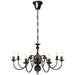 Candelabru alb de metal în stil antichizat, 8 x becuri E14 - WALTI WALTI