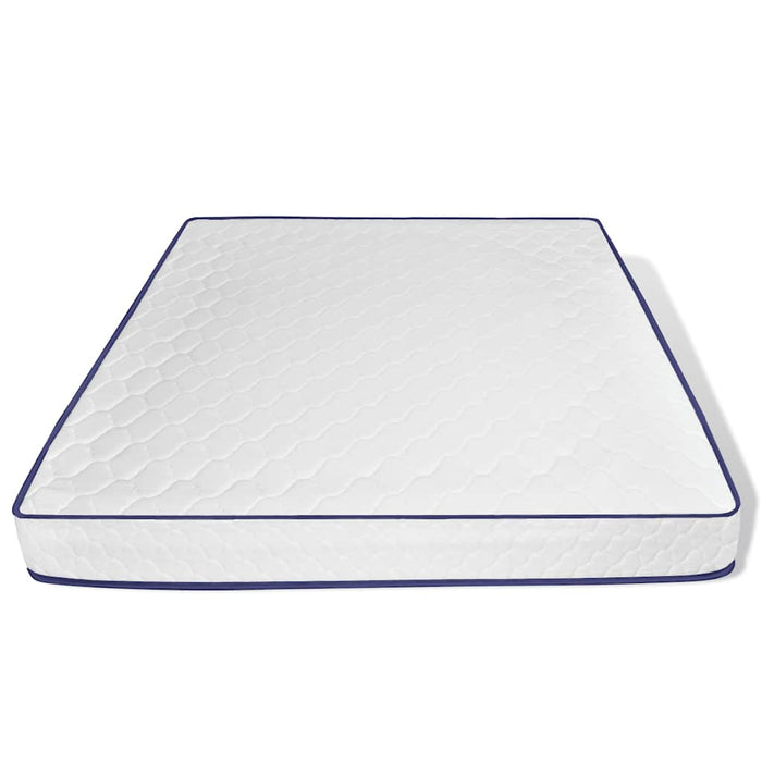 Pat cu saltea, spumă memorie, LED, alb, 180x200 cm, piele eco WALTI