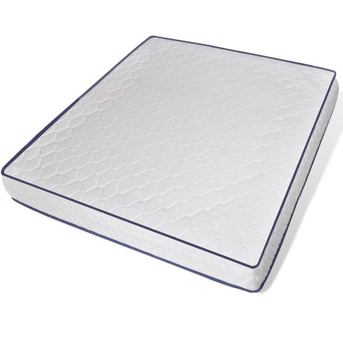 Pat cu saltea, spumă memorie, LED, alb, 180x200 cm, piele eco WALTI