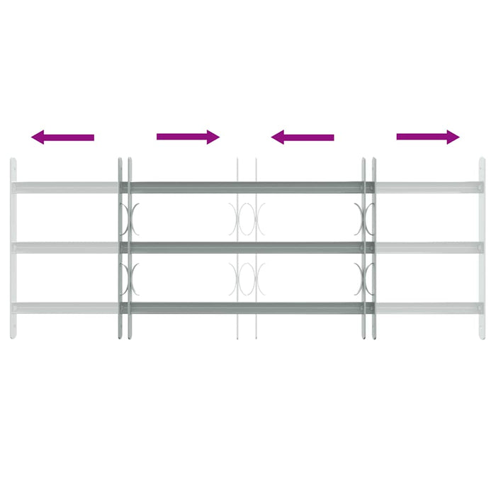 Grilaj de siguranță pentru ferestre cu 3 bare transversale 700-1050 mm - WALTI WALTI
