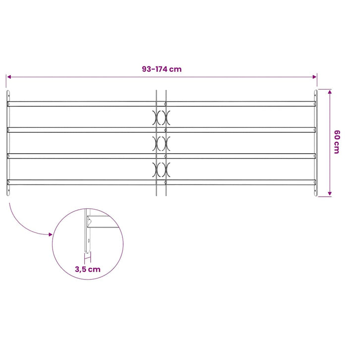 Grilaj de siguranță pentru ferestre cu 4 bare transversale 1000-1500mm - WALTI WALTI