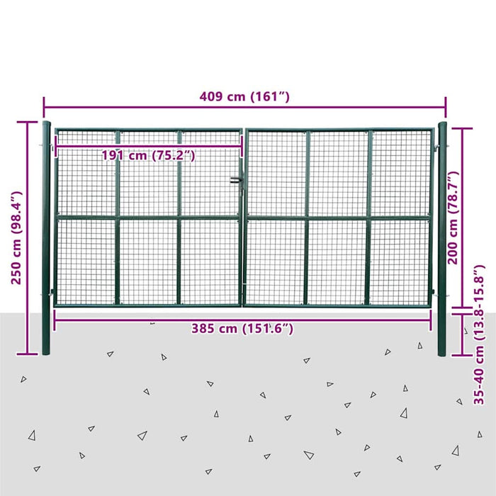 Poartă de grădină din plasă 400x200 cm - WALTI WALTI