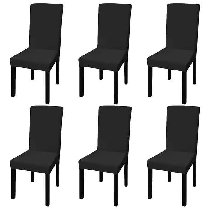 Huse de scaun elastice drepte, 6 buc., negru - WALTI WALTI