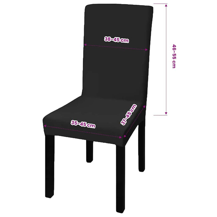 Huse de scaun elastice drepte, 6 buc., negru - WALTI WALTI