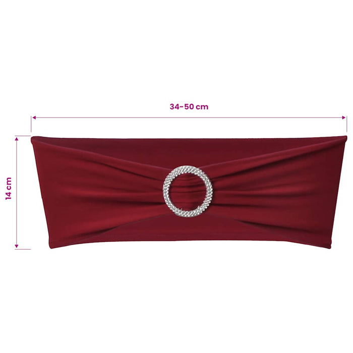 Fundă elastică decorativă scaun, cataramă diamante, bordo, 25 buc. - WALTI WALTI