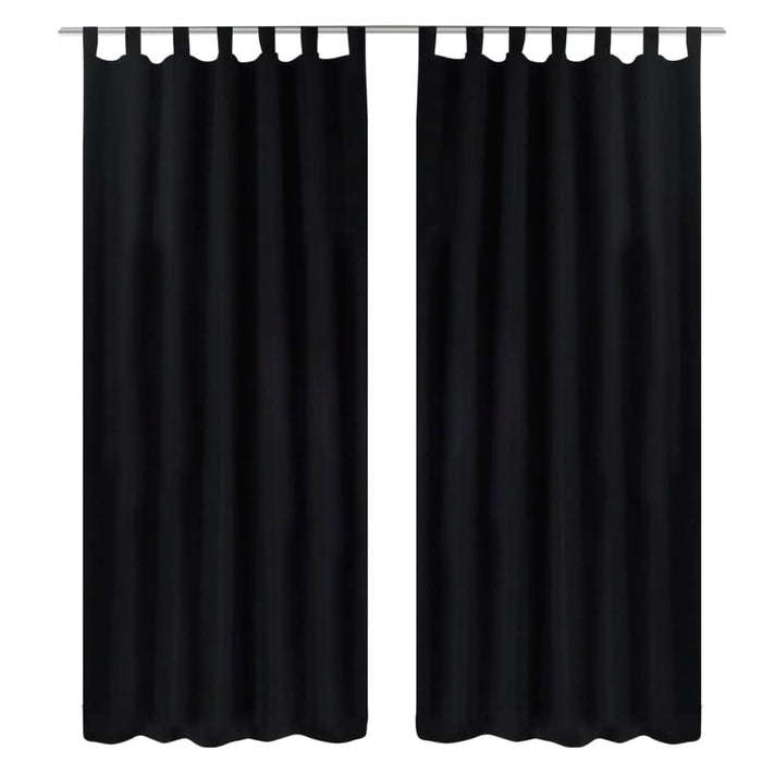 Draperii micro-satin cu bride, 2 buc, 140 x 175 cm, negru - WALTI WALTI