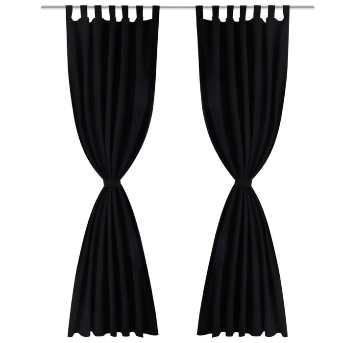 Draperii micro-satin cu bride, 2 buc, 140 x 175 cm, negru - WALTI WALTI