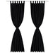 Draperii micro-satin cu bride, 2 buc, 140 x 175 cm, negru - WALTI WALTI