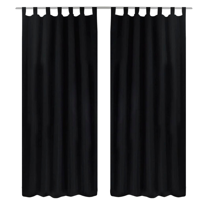 Draperii micro-satin cu bride, 2 buc, 140 x 225 cm, negru - WALTI WALTI