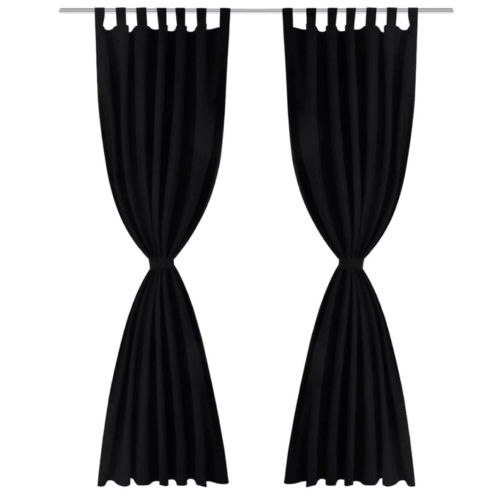 Draperii micro-satin cu bride, 2 buc, 140 x 225 cm, negru - WALTI WALTI