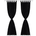 Draperii micro-satin cu bride, 2 buc, 140 x 225 cm, negru - WALTI WALTI