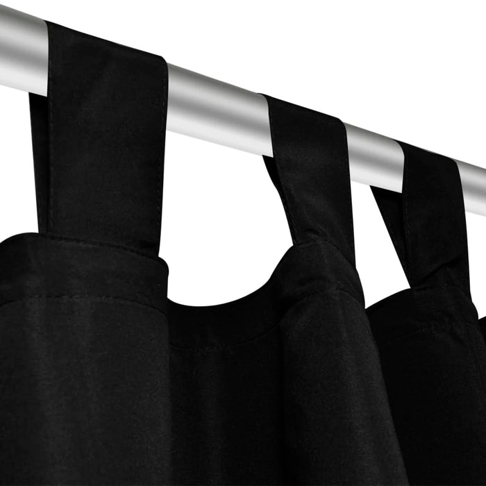 Draperii micro-satin cu bride, 2 buc, 140 x 225 cm, negru - WALTI WALTI