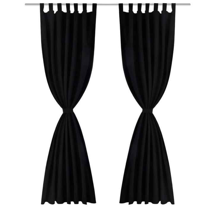 Draperii micro-satin cu bride, 2 buc, 140 x 225 cm, negru - WALTI WALTI