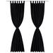 Draperii micro-satin cu bride, 2 buc, 140 x 225 cm, negru - WALTI WALTI