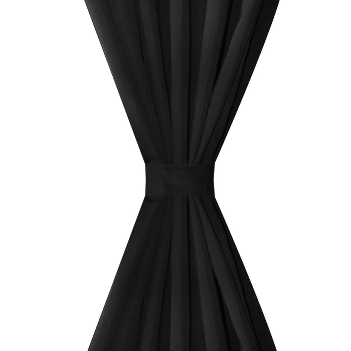 Draperii micro-satin cu bride, 2 buc, 140 x 225 cm, negru - WALTI WALTI