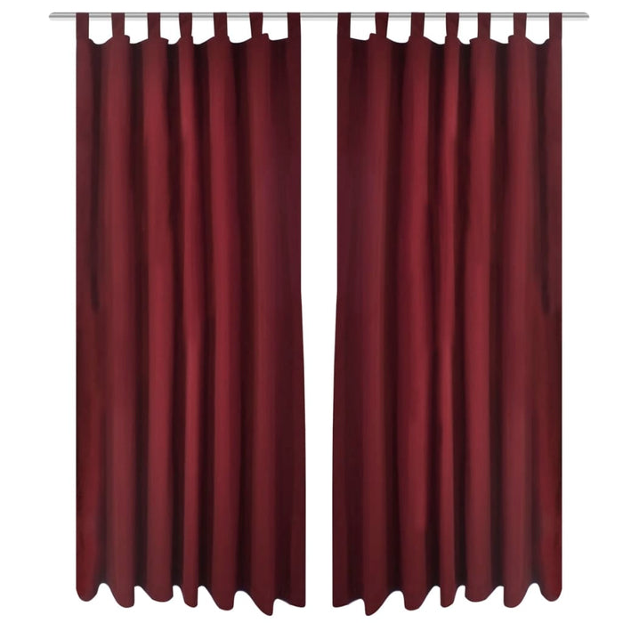 Draperii micro-satin cu bride, 140 x 225 cm, roșu bordo, 2 buc. - WALTI WALTI