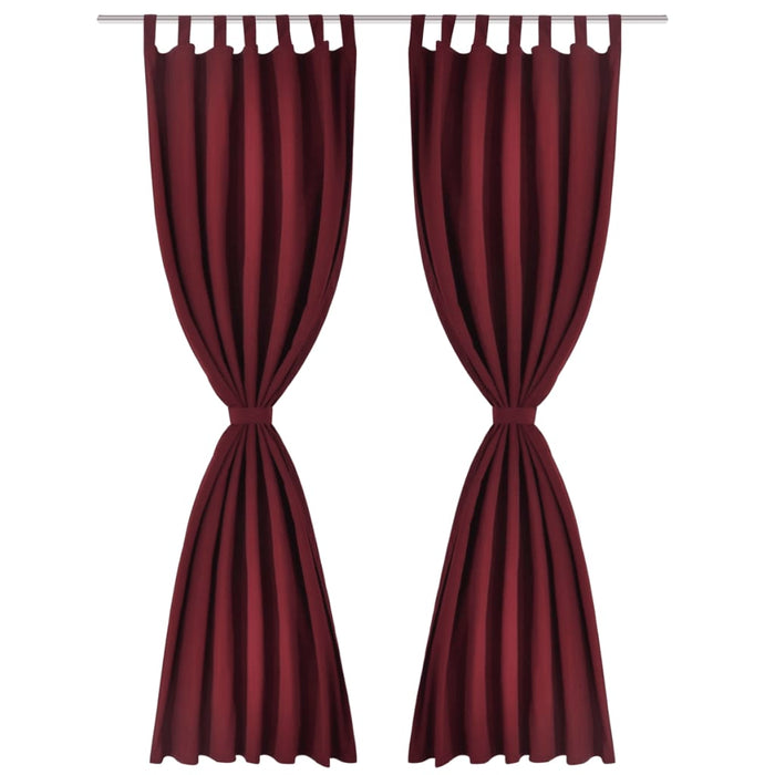 Draperii micro-satin cu bride, 140 x 225 cm, roșu bordo, 2 buc. - WALTI WALTI