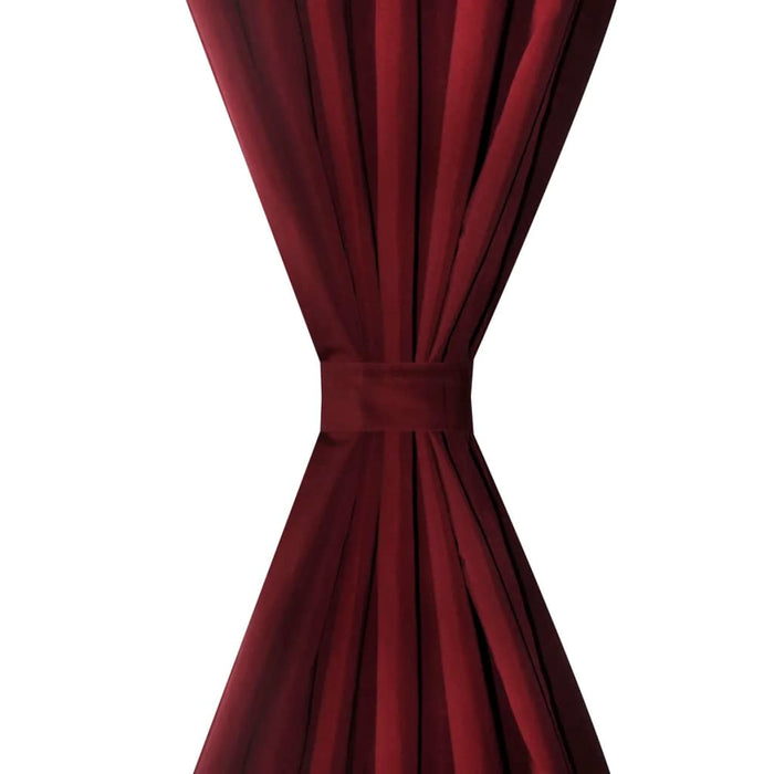 Draperii micro-satin cu bride, 140 x 225 cm, roșu bordo, 2 buc. - WALTI WALTI