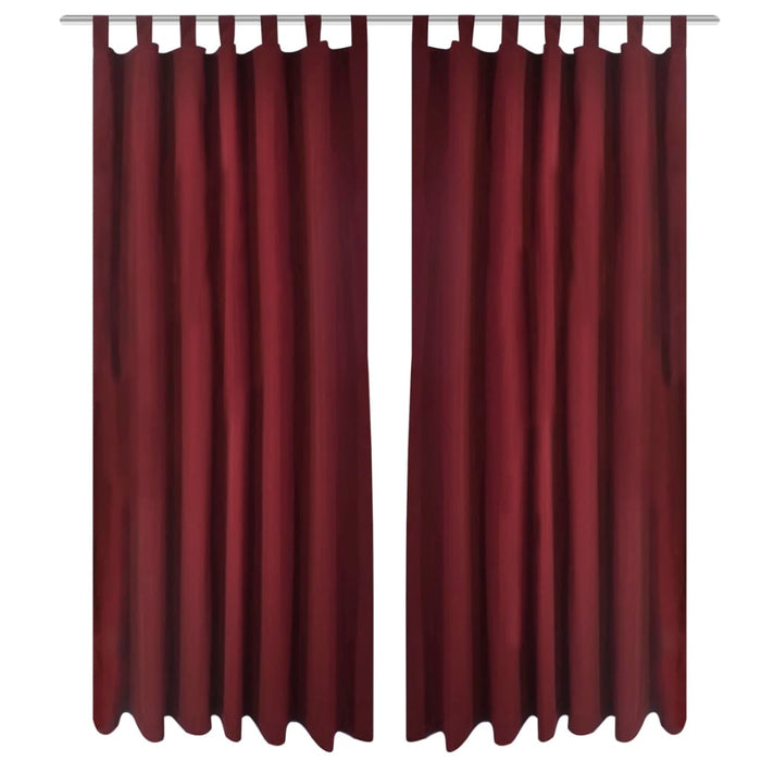 Draperii micro-satin cu bride, 140 x 245 cm, roșu bordo, 2 buc. - WALTI WALTI