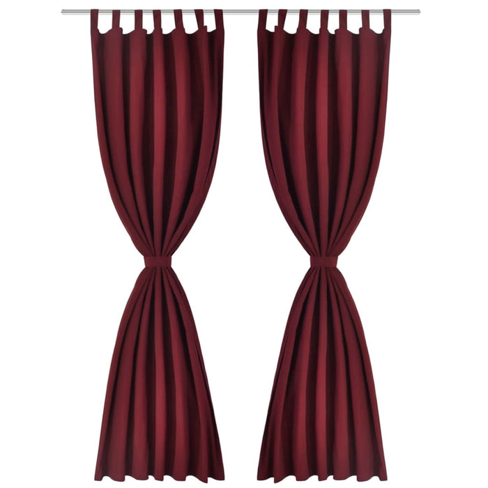 Draperii micro-satin cu bride, 140 x 245 cm, roșu bordo, 2 buc. - WALTI WALTI