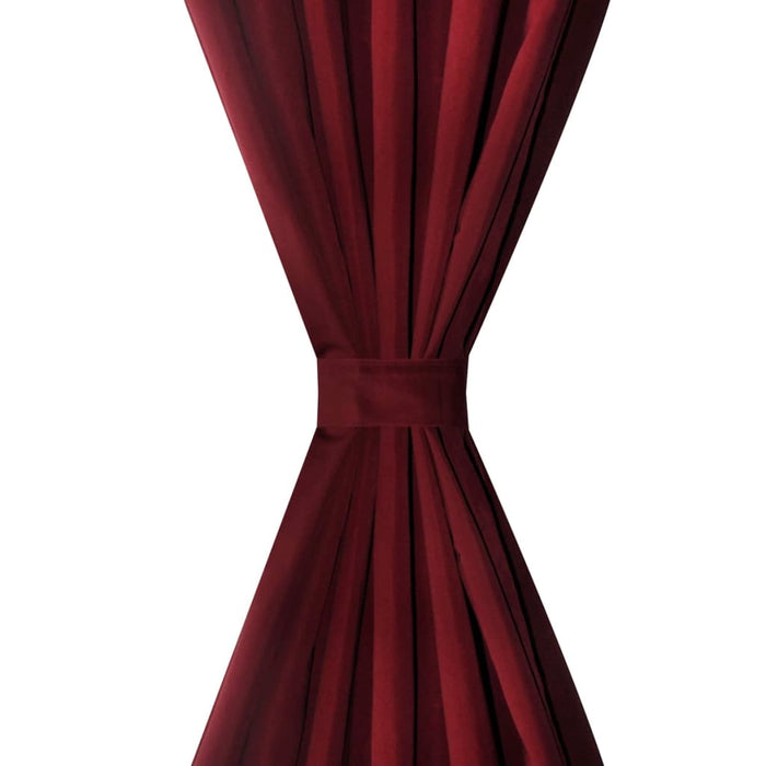 Draperii micro-satin cu bride, 140 x 245 cm, roșu bordo, 2 buc. - WALTI WALTI