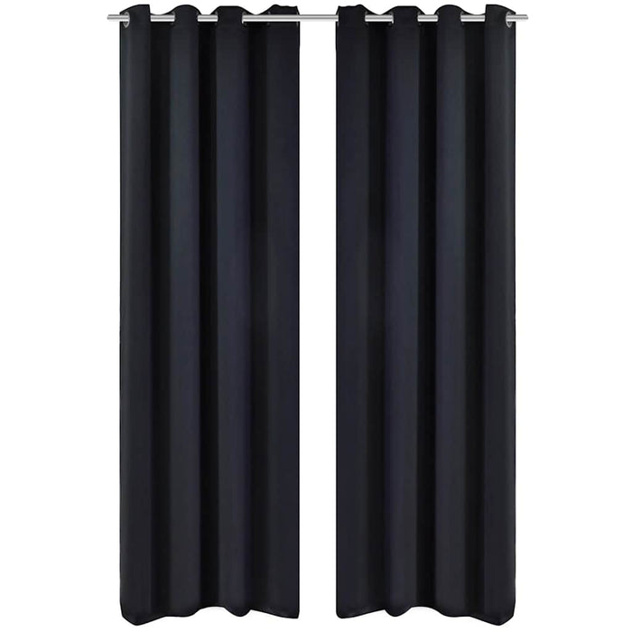 Draperii opace cu inele metalice, 2 buc., negru, 135 x 245 cm - WALTI WALTI