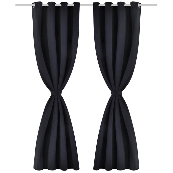 Draperii opace cu inele metalice, 2 buc., negru, 135 x 245 cm - WALTI WALTI