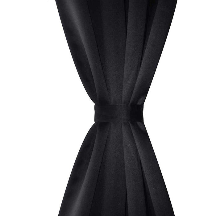 Draperii opace cu inele metalice, 2 buc., negru, 135 x 245 cm - WALTI WALTI