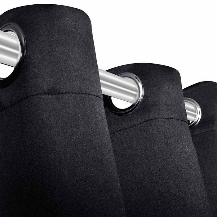 Draperii opace cu inele metalice, 2 buc., negru, 135 x 245 cm - WALTI WALTI