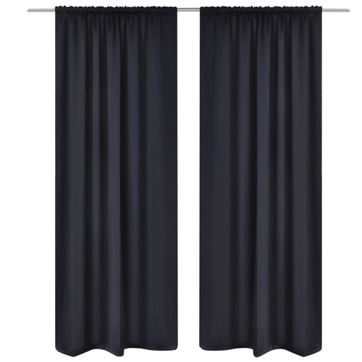 Draperii opace cu rejansă, 2 buc., negru, 135 x 245 cm - WALTI WALTI