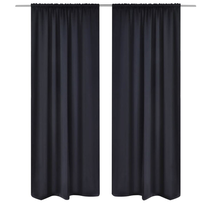 Draperii opace cu rejansă, 2 buc., negru, 135 x 245 cm - WALTI WALTI