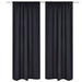 Draperii opace cu rejansă, 2 buc., negru, 135 x 245 cm - WALTI WALTI