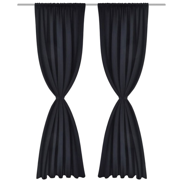 Draperii opace cu rejansă, 2 buc., negru, 135 x 245 cm - WALTI WALTI