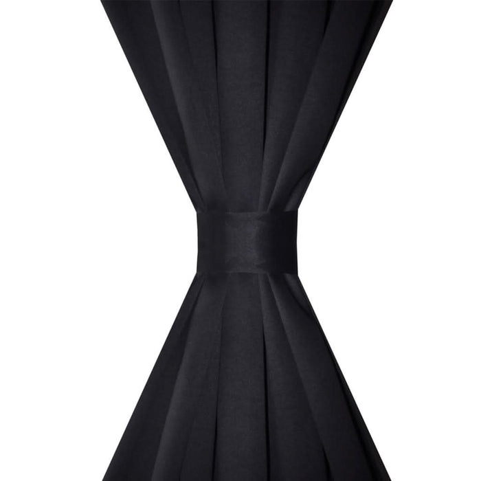 Draperii opace cu rejansă, 2 buc., negru, 135 x 245 cm - WALTI WALTI