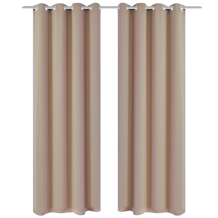 Draperii opace cu inele metalice, 2 buc., crem, 135 x 245 cm - WALTI WALTI