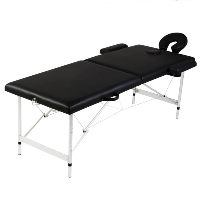 Masă de masaj pliabilă, 2 zone, negru, cadru din aluminiu - WALTI WALTI