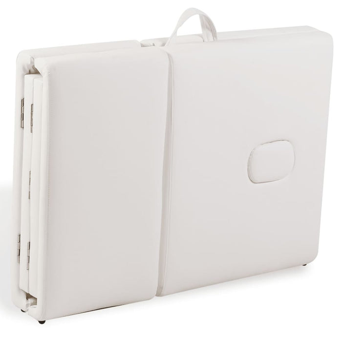 Masă masaj pliabilă, 4 zone, crem, cadru aluminiu - WALTI WALTI