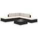 Set mobilier de grădină cu perne, 6 piese, negru, poliratan - WALTI WALTI