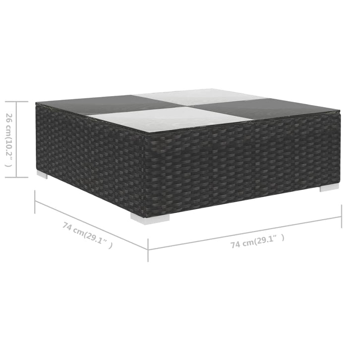 Set mobilier de grădină cu perne, 6 piese, negru, poliratan - WALTI WALTI