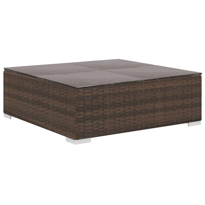Set mobilier de grădină cu perne, 12 piese, maro, poliratan - WALTI WALTI